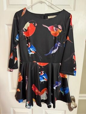 Women’s oriental Black Bird-Print Skater Dress , lined
XL, stretchy, never worn